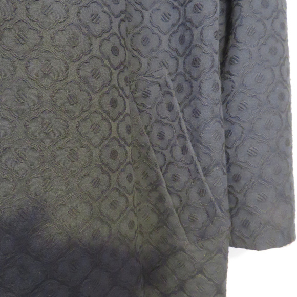 Navy blue jacquered overcoat - Picture 3 of 12